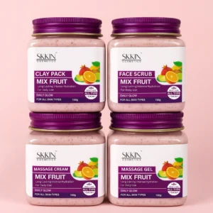 SKKIN Mix Fruit Facial Kit - Combo of Scrub, Gel, Clay Pack & Cream