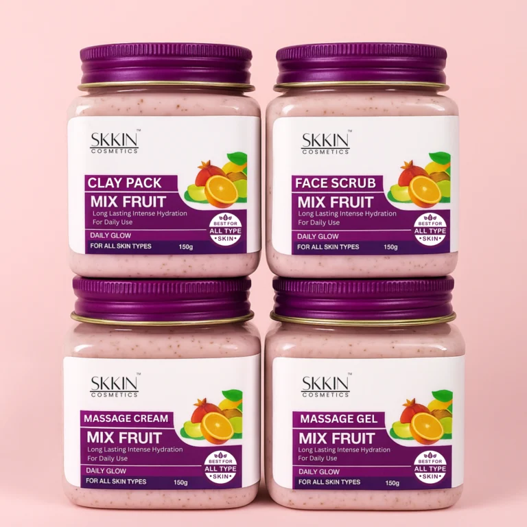 SKKIN Mix Fruit Facial Kit - Combo of Scrub, Gel, Clay Pack & Cream